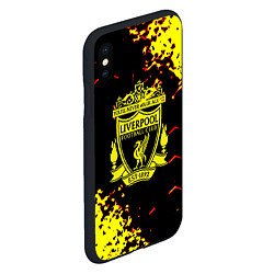 Чехол iPhone XS Max матовый Liverpool жёлтые краски текстура, цвет: 3D-черный — фото 2