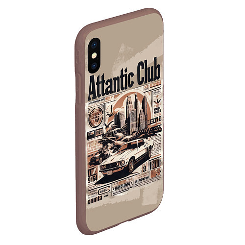 Чехол iPhone XS Max матовый Attantic club / 3D-Коричневый – фото 2