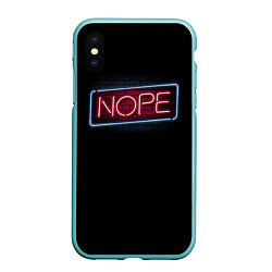 Чехол iPhone XS Max матовый Nope - neon, цвет: 3D-мятный