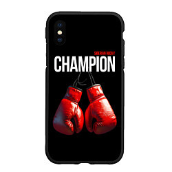 Чехол iPhone XS Max матовый Siberian Rocky Champion, цвет: 3D-черный
