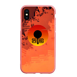 Чехол iPhone XS Max матовый PUBG game orange, цвет: 3D-баблгам