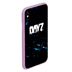 Чехол iPhone XS Max матовый Dayz текстура краски голубые, цвет: 3D-сиреневый — фото 2