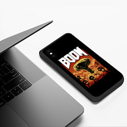 Чехол iPhone XS Max матовый Boom - Doom, цвет: 3D-черный — фото 2