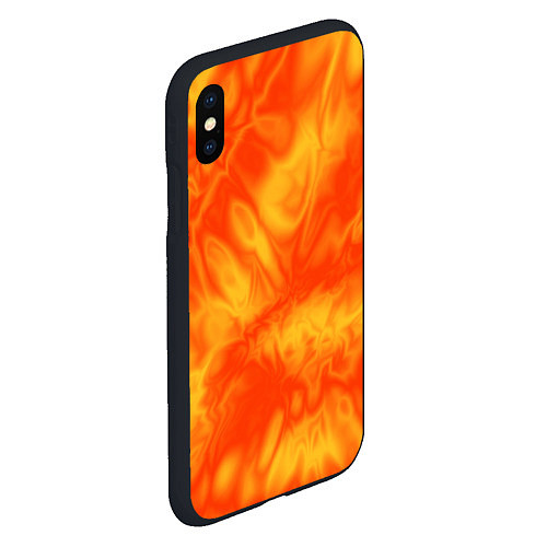 Чехол iPhone XS Max матовый Солнечный огонь абстракция / 3D-Черный – фото 2