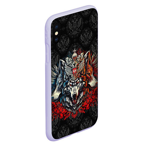 Чехол iPhone XS Max матовый Русские волки / 3D-Светло-сиреневый – фото 2