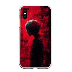 Чехол iPhone XS Max матовый Kaneki Ken - Tokyo Ghoul, цвет: 3D-белый