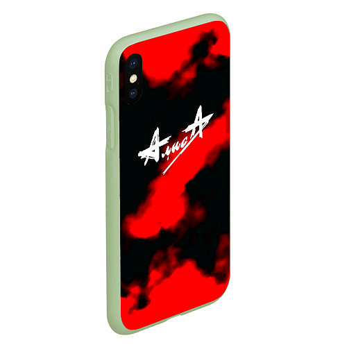 Чехол iPhone XS Max матовый Алиса краски абстракция / 3D-Салатовый – фото 2