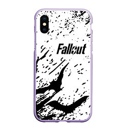 Чехол iPhone XS Max матовый Fallout краски летучие мыши, цвет: 3D-светло-сиреневый