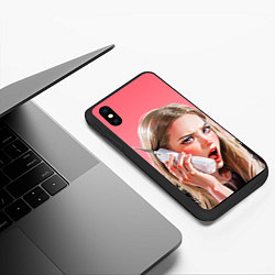 Чехол iPhone XS Max матовый Мем блондинка из фильма Дрянные девчонки, цвет: 3D-черный — фото 2