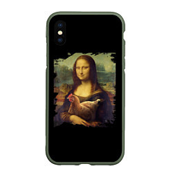 Чехол iPhone XS Max матовый Mona Chicken Liza, цвет: 3D-темно-зеленый