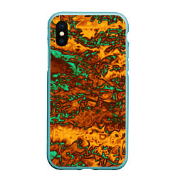 Чехол iPhone XS Max матовый Неон и медь, цвет: 3D-мятный