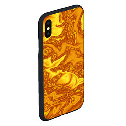 Чехол iPhone XS Max матовый Абстракция жидкое золото, цвет: 3D-черный — фото 2