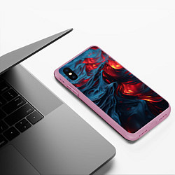 Чехол iPhone XS Max матовый Яркая волнистая абстракция, цвет: 3D-розовый — фото 2