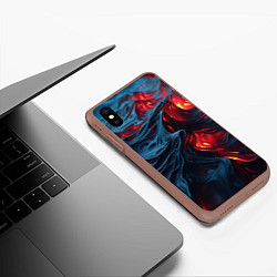 Чехол iPhone XS Max матовый Яркая волнистая абстракция, цвет: 3D-коричневый — фото 2