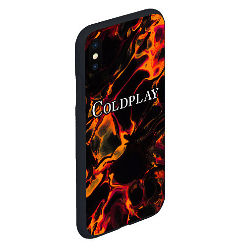 Чехол iPhone XS Max матовый Coldplay red lava / 3D-Черный – фото 2
