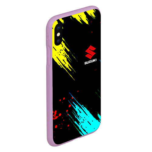 Чехол iPhone XS Max матовый Suzuki краски абстрактные / 3D-Сиреневый – фото 2