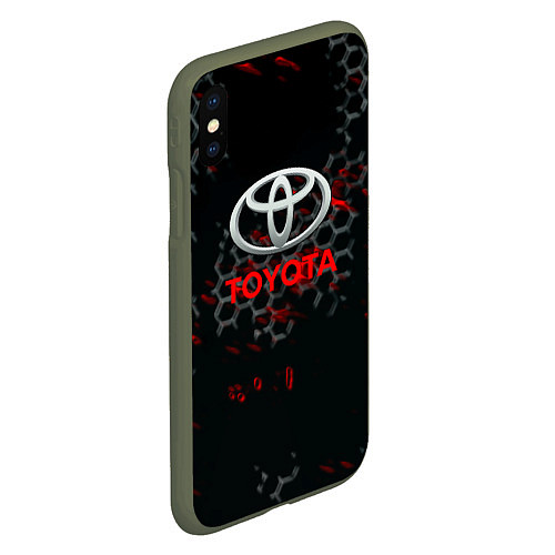 Чехол iPhone XS Max матовый Toyota краски броня / 3D-Темно-зеленый – фото 2