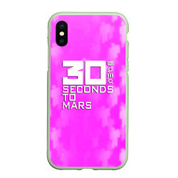 Чехол iPhone XS Max матовый 30 seconds to mars pink, цвет: 3D-салатовый