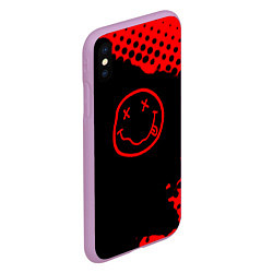 Чехол iPhone XS Max матовый Nirvana текстура краски, цвет: 3D-сиреневый — фото 2