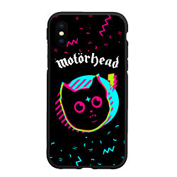 Чехол iPhone XS Max матовый Motorhead - rock star cat, цвет: 3D-черный