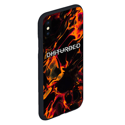 Чехол iPhone XS Max матовый Disturbed red lava / 3D-Черный – фото 2