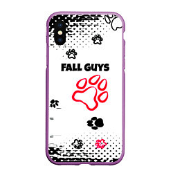 Чехол iPhone XS Max матовый Fall Guys kids game pattern