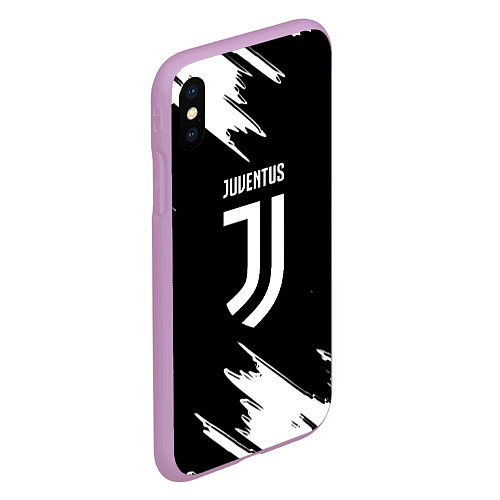 Чехол iPhone XS Max матовый Juventus краски текстура / 3D-Сиреневый – фото 2