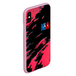 Чехол iPhone XS Max матовый NBA краски текстура, цвет: 3D-розовый — фото 2