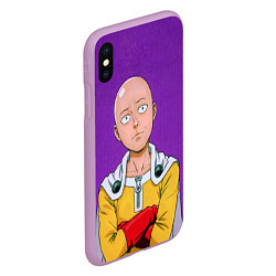 Чехол iPhone XS Max матовый Realistic Saitama, цвет: 3D-сиреневый — фото 2