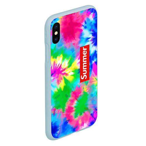 Чехол iPhone XS Max матовый Color abstraction - summer / 3D-Голубой – фото 2