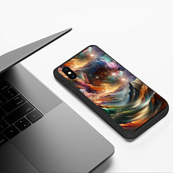 Чехол iPhone XS Max матовый Горы и блеск, цвет: 3D-черный — фото 2