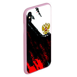Чехол iPhone XS Max матовый Россия краски абстракция, цвет: 3D-розовый — фото 2
