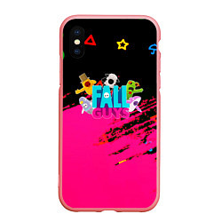 Чехол iPhone XS Max матовый Fall Guys kids color, цвет: 3D-баблгам