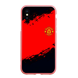 Чехол iPhone XS Max матовый Manchester United colors sport