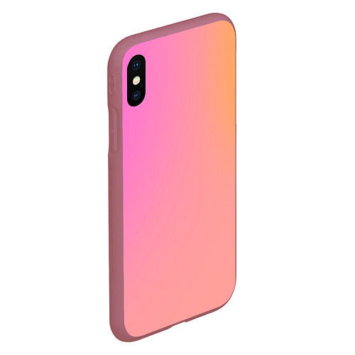 Чехол iPhone XS Max матовый Розово-желтый градиент / 3D-Малиновый – фото 2