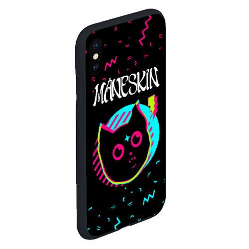 Чехол iPhone XS Max матовый Maneskin - rock star cat / 3D-Черный – фото 2