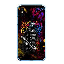 Чехол iPhone XS Max матовый Nirvana краски звука, цвет: 3D-голубой