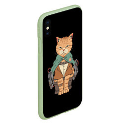 Чехол iPhone XS Max матовый Anime cat, цвет: 3D-салатовый — фото 2