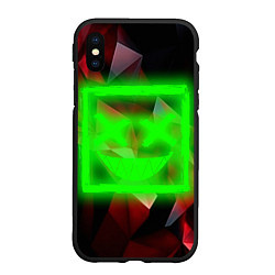 Чехол iPhone XS Max матовый Неоновый квадрат, цвет: 3D-черный
