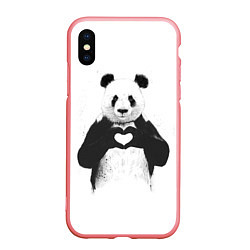 Чехол iPhone XS Max матовый Panda love, цвет: 3D-баблгам