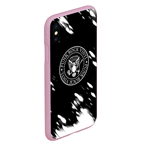 Чехол iPhone XS Max матовый Ramones краски / 3D-Розовый – фото 2