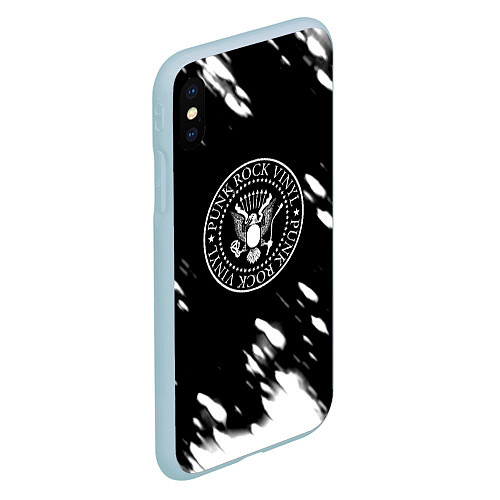 Чехол iPhone XS Max матовый Ramones краски / 3D-Голубой – фото 2