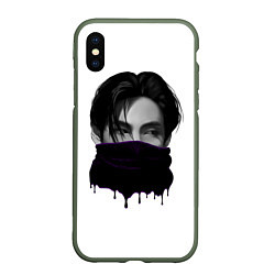 Чехол iPhone XS Max матовый Тэхен бтс bts kim taehyung, цвет: 3D-темно-зеленый