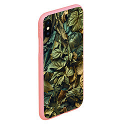 Чехол iPhone XS Max матовый Реалистичный камуфляж из листьев, цвет: 3D-баблгам — фото 2