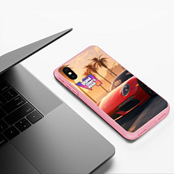 Чехол iPhone XS Max матовый GTA 6 logo auto style, цвет: 3D-баблгам — фото 2