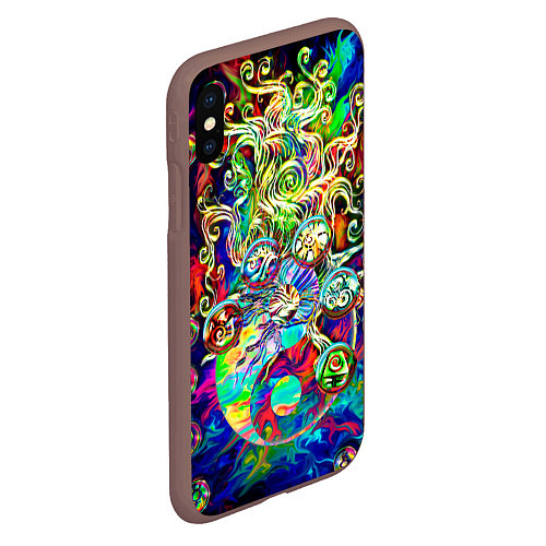 Чехол iPhone XS Max матовый Знаковые пузырьки / 3D-Коричневый – фото 2