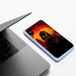 Чехол iPhone XS Max матовый Stalker 2 fire ghost, цвет: 3D-голубой — фото 2