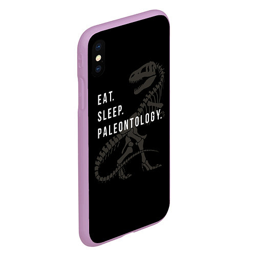 Чехол iPhone XS Max матовый Eat sleep paleontology / 3D-Сиреневый – фото 2