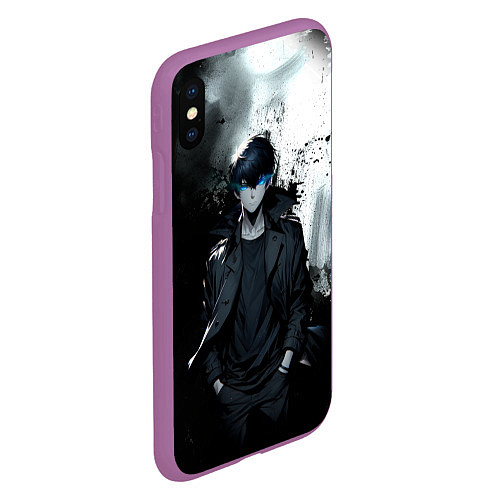 Чехол iPhone XS Max матовый Сон герой - Поднятие уровня в одиночку / 3D-Фиолетовый – фото 2