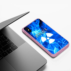 Чехол iPhone XS Max матовый Stalker голубой огонь припяти, цвет: 3D-розовый — фото 2